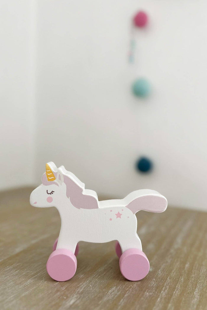 Wooden Magic Unicorn Push-Along Toy
