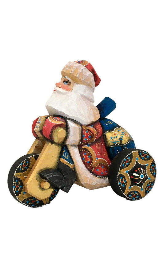 Russian Santa rides motorcycle
