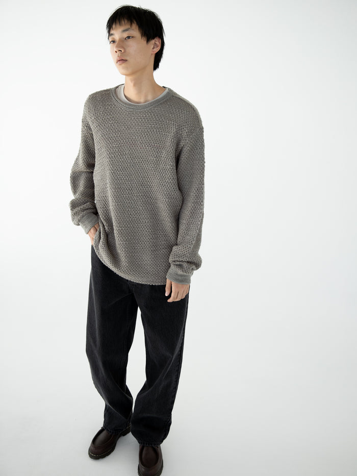 Wool Crochet Knit L/S Crew