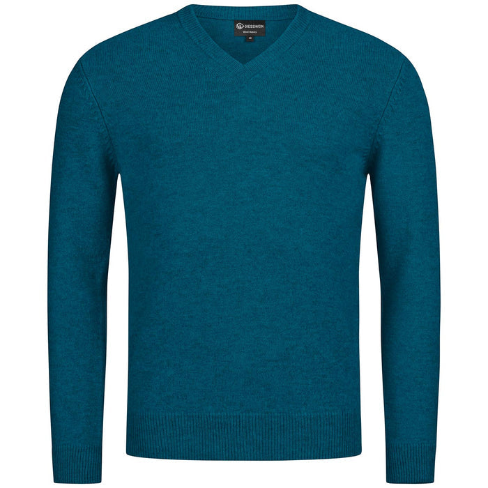 Giesswein Pullover Wool V-Neck M - petrol blue 585