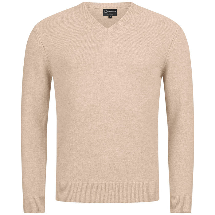 Giesswein Pullover Wool V-Neck M - sandmelé 212