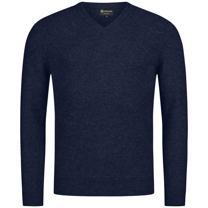 Giesswein Pullover Wool V-Neck M - ocean blue 540