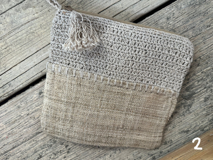 Wristlet- crochet & hemp