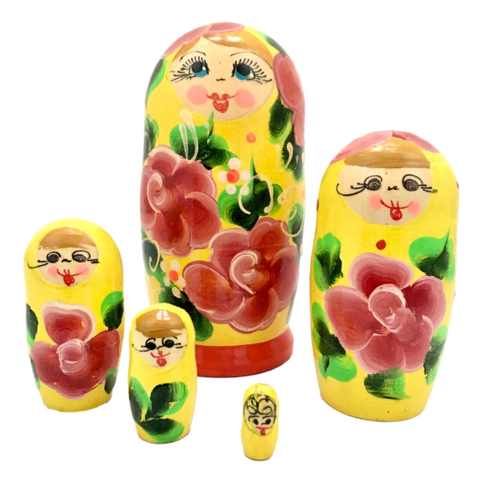 Small White Blue Nesting Doll Set BuyRussianGifts Store