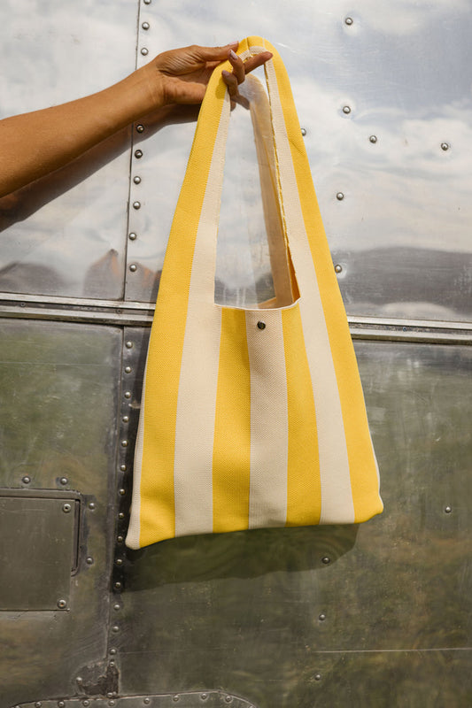 Yellow With Ecru Stripes Mael Bag