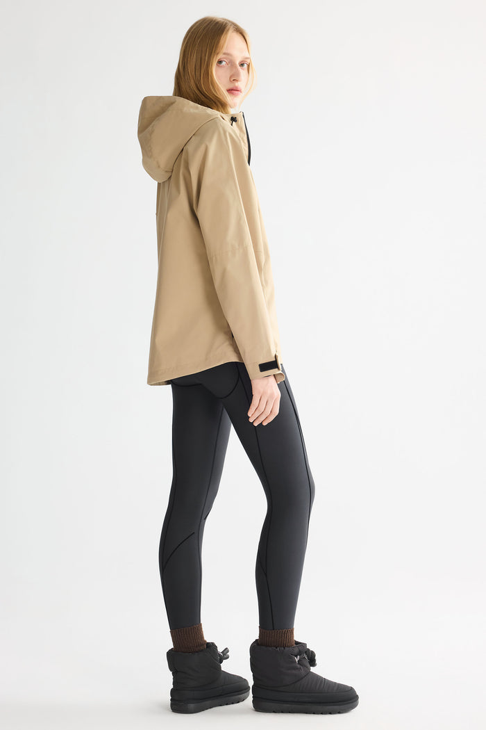 OROLAY Zip Up Rain Jacket Lightweight Hooded Windbreaker #color_khaki
